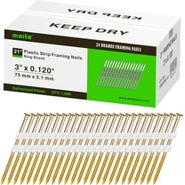 MEITE Collated Framing Nails 21 Degree Ring Shank Galvanized 1000 Pieces 3-Inch x 0.120-Inch