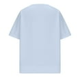 thumbnail image 3 of Today Prime Girls' Fashion Shirts Casual Round Neck Blouse Irregular Hem Shirt Solid Color T Shirts Short Sleeve Tops for Girls 10-12, 3 of 5