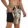 thumbnail image 2 of Cauagu Cute Alpaca in Daze Print Mens Swim Trunks Quick Dry Board Shorts Swim Shorts with Compression Liner Bathing Suits-3X-Large, 2 of 6