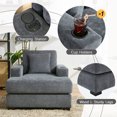 Modern Chaise Lounge Chair with Charge Station and Cup Holders