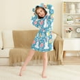 thumbnail image 3 of FORMRS Niños Bathrobe Unisex Hooded Robe Soft Plush Pajamas Sleepwear, Size 10-12T, Blue Easter Bunny, 3 of 7