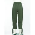 thumbnail image 7 of Aislor Boys Medieval Ankle Banded Pirate Pants Kids Renaissance Viking Pirate Cosplay Costume Halloween Fancy Pants Green 9-10, 7 of 7