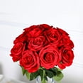 12PCS Artificial Silk Flowers Realistic Roses Bouquet Long Stem for