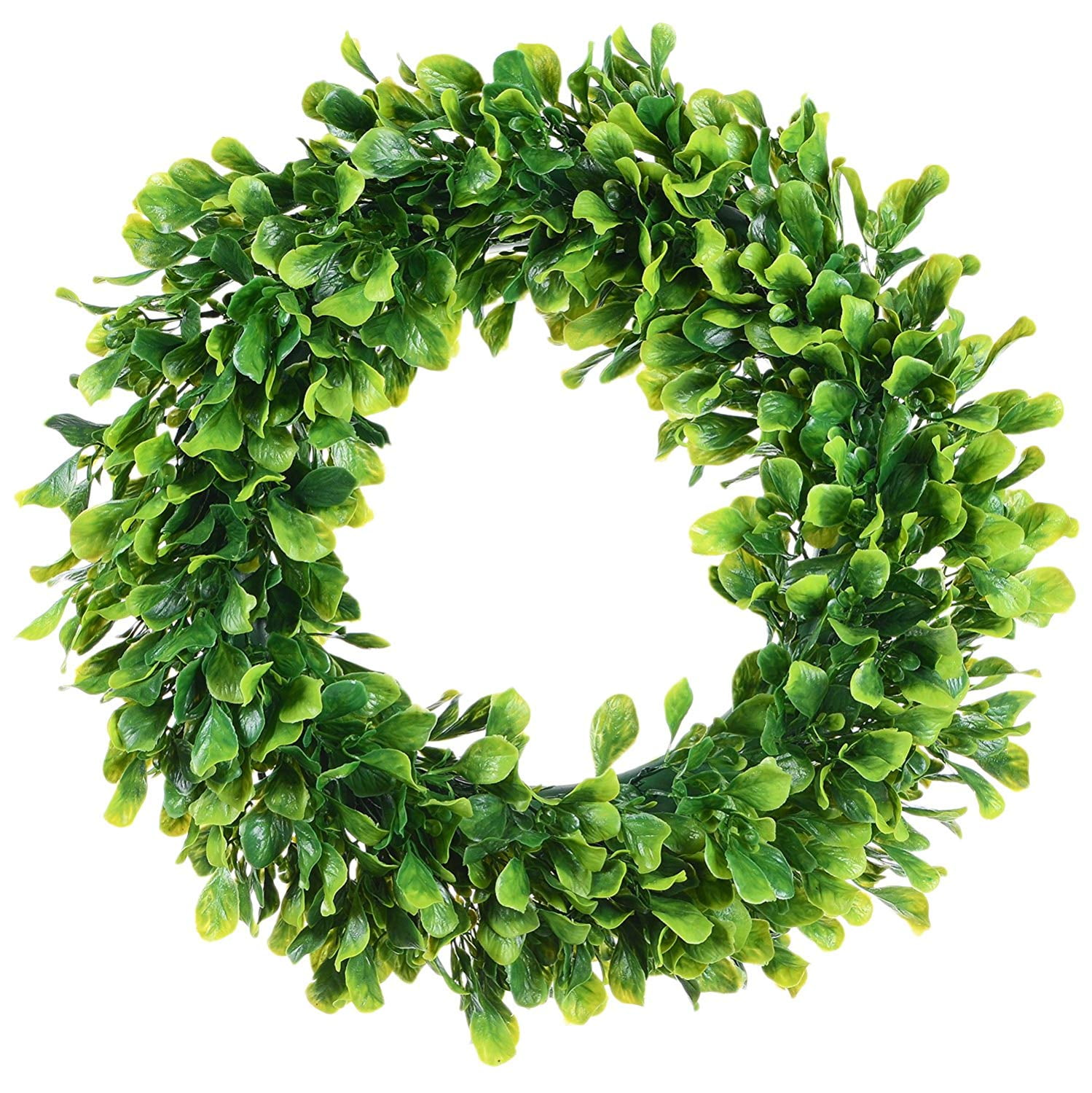 Boxwood Wreath, Artificial Wreath for the Front Door by Pure Garden, Home  Decor, UV Resistant 16.5 Inches Round - Walmart.com