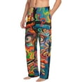 thumbnail image 6 of Fuzoiu Psychedelic Faces Colorful Print Men's Pajama Pants,Lounge Pants for Men,Lounge PJ Bottoms,Sleepwear Pants with Drawstring Pockets -XX-Large, 6 of 6