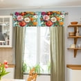 thumbnail image 3 of Yayeee Kitchen Valance Rod Pocket 54" x 18" Living Room Window Curtain, Pink Floral Tomatoes, 3 of 6