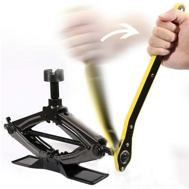 Gato de tijera para coche automotriz, herramienta de reparación de neumáticos de 2 tonedas, compacto, a mano, ahorro de esfuerzo, tipo Macarena gato plegable