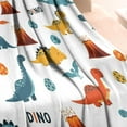 thumbnail image 3 of White Dinosaurs Volcanoes Names Pattern Blanket,Comfortable Soft Flannel Throw Blanket,All Season,Warm Lightweight Blankets for Sofa Bed Couch Living Room Chair,30"x40", 3 of 4