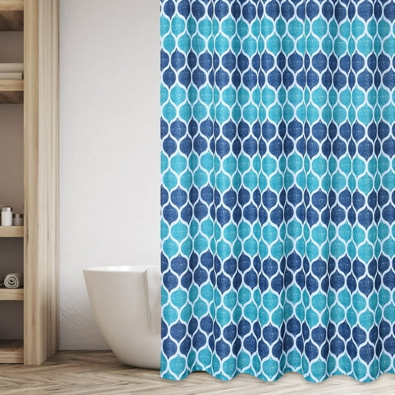 Yesfashion Geometric Pattern Shower Curtain, Extra Long Hotel Luxury Moroccan Design Thick Fabric Shower Curtain for Bathroom Curtains
