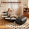 thumbnail image 4 of Toject Giant Bean Bag Chair, Faux Leather Memory Foam Floor Sofa for Adults, Ergonomic Back Support, No Assembly Needed, Lightweight Lounger for Living Room Bedroom Dorm Office, Black, 4 of 6