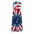 thumbnail image 5 of Tnhcen 4th of July Tie Dye Maxi Dress, Women's Sleeveless V - Neck Tank Dress with Pockets, American Flag Print Casual Summer Dress for Women 4th of July Celebration, S - 2XL, 5 of 6