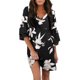 thumbnail image 4 of ICHUANYI Liquidación Vestido casual para mujer Vestido de manga acampanada estampado con cuello en V dulce y lindo ICHUANYI WER202308245809, 4 of 8