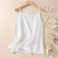 thumbnail image 2 of YUEHUA Women's Linen Spaghetti Strap Camisole, V-Neck Lightweight Tank Top, Loose Fit Breathable Cami for Layering & Summer, 2 of 4