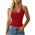 thumbnail image 2 of AnuYalue Womens Low Cut Tank Tops Deep V Neck Sleeveless Racerback Shirt Summer Workout Yoga Sports Ribbed Top, 2 of 7