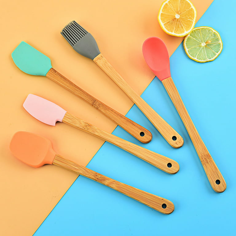 Silicone Spatula Cooking Baking Scraper Cake Cream Pastry Butter Mixing  Batter tools,One Piece Design-Heat Resistant Kitchen Small Spatula(3 pack)  