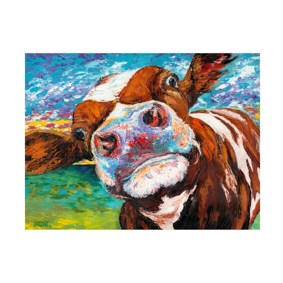 Trademark Fine Art Carolee Vitaletti Curious Cow I Canvas Wall Art - 18x24