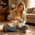 thumbnail image 2 of FEOLGEHLY Pet Dematting Comb for Dogs Cats - Undercoat Rake Deshedding Brush with Stainless Steel Teeth, Rounded Tips, Non-Slip Handle, Gentle Grooming Tool for Long Short Hair Breeds (Yellow), 2 of 7