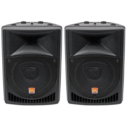 Pair Rockville Power Gig RPG8 8" Powered Active 800 Watt 2 -Way DJ PA Speakers