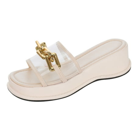 

Ugg Slippers Women Shoes for Women Women s High Heels Thick Sole Casual Vacation Open Toe Flat Beach Sandals Slippers