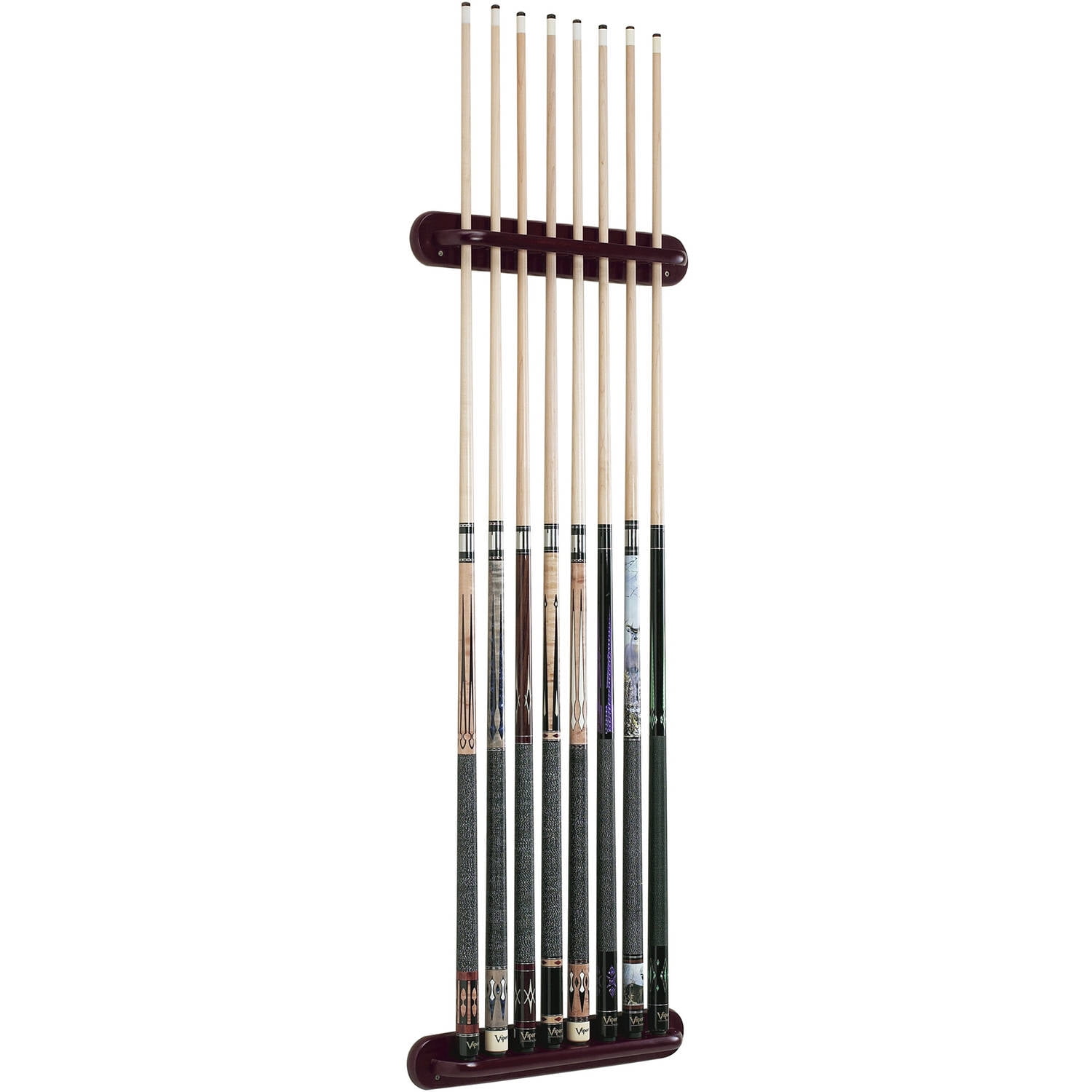 Viper Traditional 8-Cue Wall Cue Rack, Mahogany by Generic
