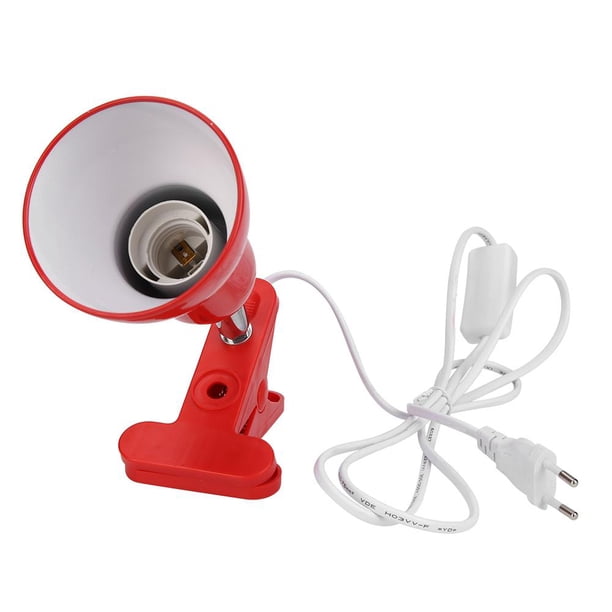 Eyfqtcs Base De Luz De Calefacción Para Mascotas E27, Portalámparas Con Clip Para Reptiles, Enchufe Europeo (Rojo)