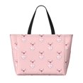 thumbnail image 2 of Fotbe Pig Polka Dot Bolsa de Viaje para Playa - Resistente al Agua, Bolsa Tote de Gran Capacidad y Ligera con 7 Bolsillos para Mujeres y Hombres, 2 of 7