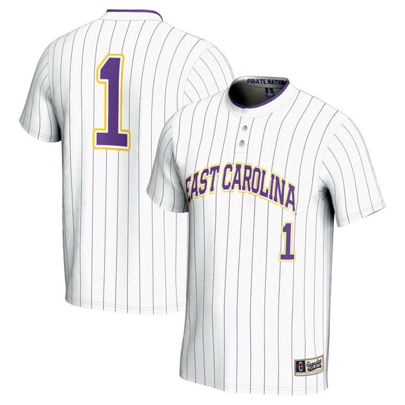 Unisex GameDay Greats #1 White ECU Pirates Lightweight Softball Jersey