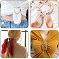 thumbnail image 6 of Triani 4Pcs Scarf Ring Clip Shirt Clip Corner Knotted Button for Women Fashion Metal Round Circle Shirt Clip Buckle for Loose Clothes Scarf(4 Style, Gold), 6 of 7