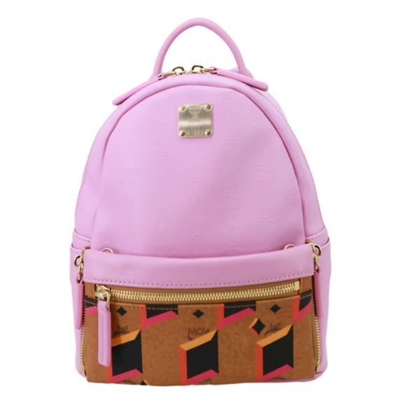 Pre-Owned MCM Visetos Leather Backpack Pink