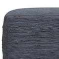 thumbnail image 4 of WyndenHall  Garcia Boho Square Pouf in Woven Genuine Leather Dark Blue, 4 of 5