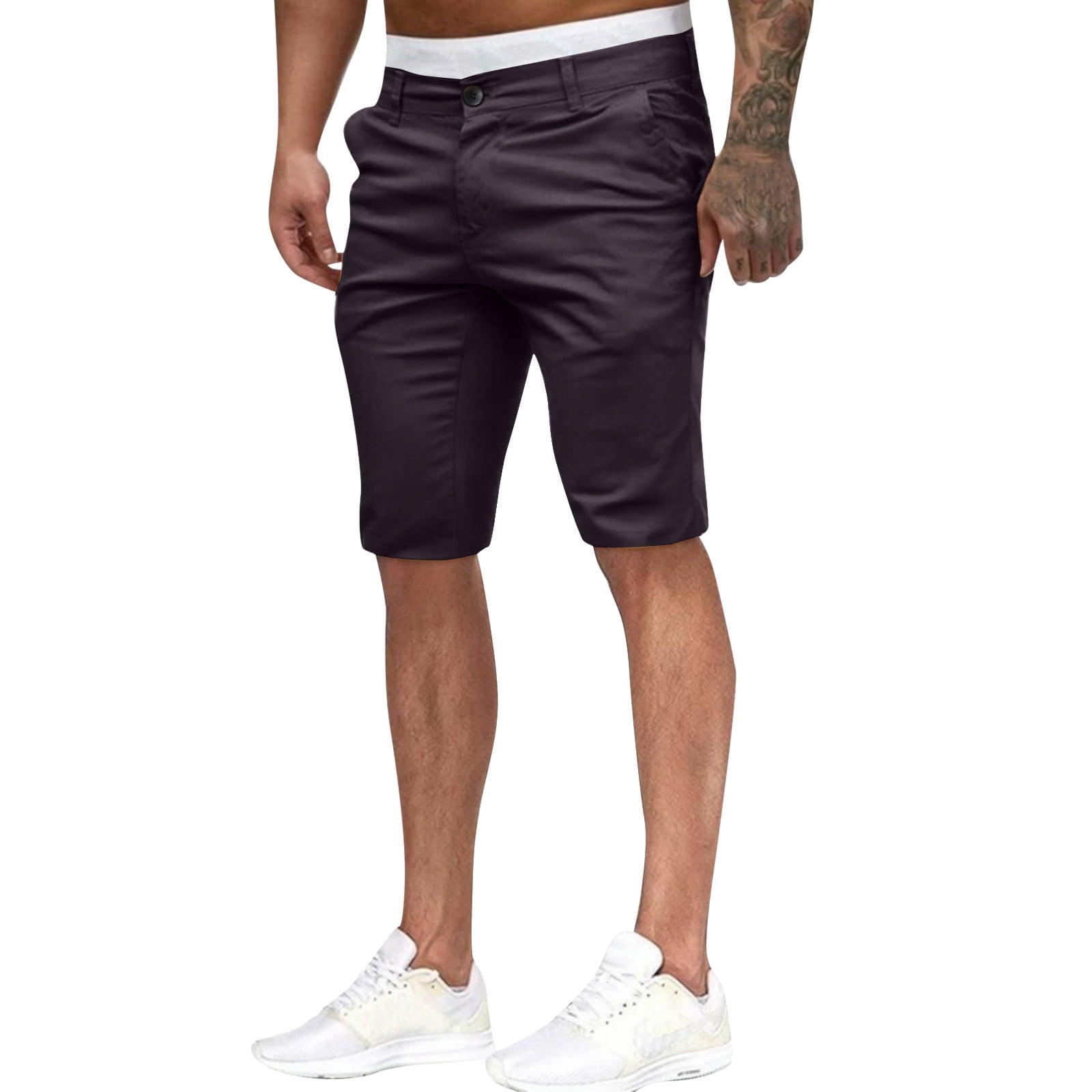 Mens Shorts Mens Summer Fashion Casual Slim Solid Color
