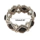 thumbnail image 3 of Pulsera elástica retro geométrica incrustada en turquesa para mujer • Joyería de estilo bohemio • Cadena en tono dorado • Ajuste ajustable • Regalo para ella, 3 of 5