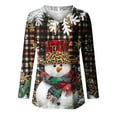 thumbnail image 4 of Craaazy Women's Christmas V Neck Long Sleeve Top Loose Funny Christmas Blouses Gifts, 4 of 4