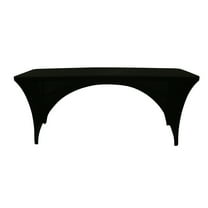Your Chair Covers - Stretch Spandex 6 ft Open Sides Rectangular Table Cover Black