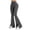 Grey, variant on Women High Waist Striped Flare Pants, Front Split Hem Stretchy Slim Fit Bell Bottom Trousers, Contrast Piping Trim Casual Active Bottoms, Comfy High‑Rise Workout Pants