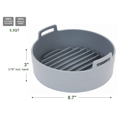 thumbnail image 2 of Premium 5.3 QT or bigger Air Fryer Silicone Pot, Bowl, Basket | Food Safe Air Fryers Oven Accessories | Easy to Clean | Replacement of Parchment Liners | 8.7 inches, Gray, 2 of 11