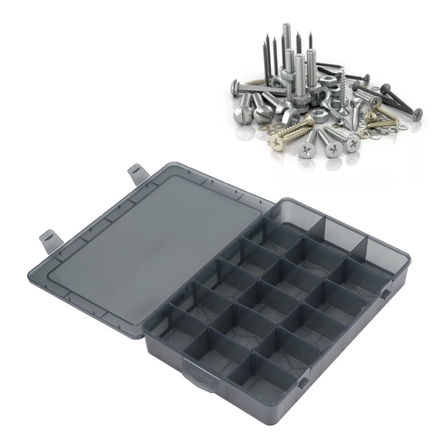 Organizador De Caja De Aparejos, Organizador De Almacenamiento De Hardware, Caja De Herramientas, Organizador De 18 Rejillas, Caja Organizadora De Plástico Con Divisores Para
