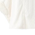 thumbnail image 3 of UTSJKR Women Cable Embossed Faux Fur Collar Cape Coat Buckle Closure Loose Poncho Jacket for Cold Season Daily Outfit White, 3 of 4