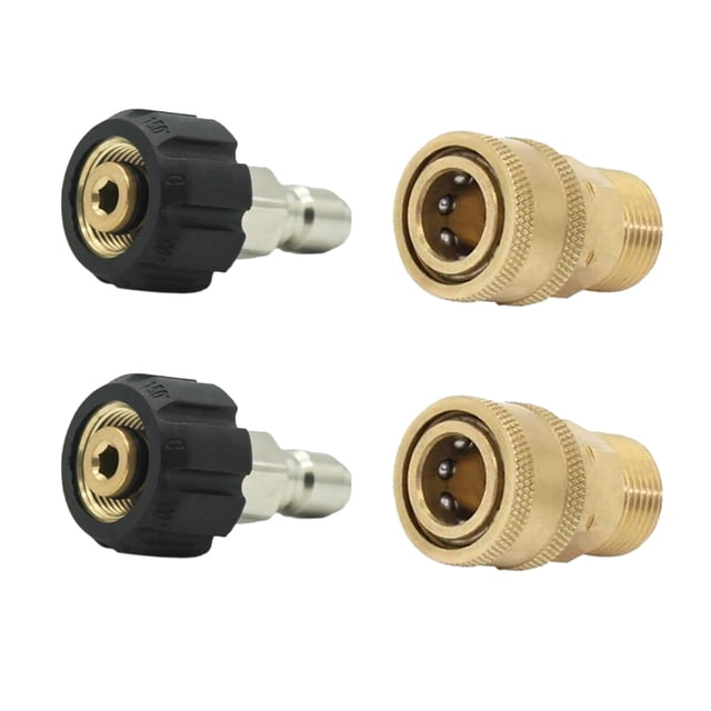 2 Establecer vadora A Presión De Liberación Rápida M22 / 14 A 1/4 Brass Connector Sunnimix Adaptador de manguera de lavadora a presión