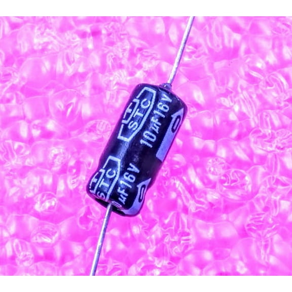 10uF 16V, Axial Electrolytic Capacitor, Polarized, 85C, Tolerance ±20%