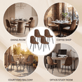 thumbnail image 4 of Homy Casa Dining Chairs Set of 4, Brown Faux Suede Armless Side Chairs for Kitchen, 4 of 12
