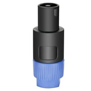 MIYAKO Male Speakon Connector, 4 Pack Speakon Male Jack Mount Connector, Audio Speaker Jack Twist Lock 4 Pole Adapter, 4 Pin Speaker Audio Plug, Pair Red and Blue, Compatible with all Equipment 4 Pole