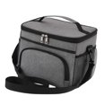 thumbnail image 2 of Bolsa térmica aislada, bolso enfriador, bolso enfriador impermeable, organizador, caja de almuerzo reutilizable para adultos, trabajo, oficina, playa, Gris BLESIY Bolso de almuerzo, 2 of 8