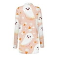 thumbnail image 4 of SOOMLON Halloween Cardigan Cardigans Open-Front Long Sleeve Shirts for Women Hoodless Halloween Ghost Print Casual Shirt Jacket Cardigans Pink L, 4 of 6