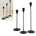 thumbnail image 5 of Candlestick Holder Matte Romantic Decorative Metal Tapered Candle Stand for Wedding Party Dinner Black 3pcs, 5 of 8