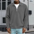 thumbnail image 2 of NOLDARES Men's Quarter Zip Pullover Long Sleeve Sweatshirt 1/4 Zip Golf Shirt Winter Fleece Lined Thermal Pullover,Grey,3XL, 2 of 4