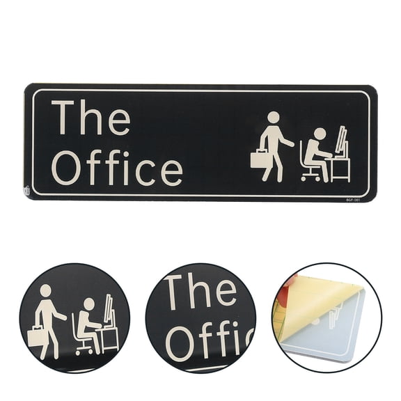 The Office Sign Self Adhesive Acrylic Wall Decor for Decorative Use Black Color