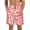 thumbnail image 2 of Uemuo Cute Mushroom1 Pattern Men's Swim Trunks Hawaiian Beach Bathing Suit Swimsuits Beach Quick-Dry Shorts with Pockets-X-Large, 2 of 9