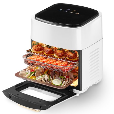 Air Fryers, 4 QT 6-in-1 Oilless Air Fryer Oven with Visible Cooking Window, One-Touch Screen, Nonstick and Dishwasher-Safe Basket, Customized Temp/Time