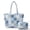 Blue Patchwork Print, variant on HELLHERO Blue Floral Tile Women's Quilted Bag for Daily Use, Casual Inner Pockets Quilted Shoulder Bags Set 2 Piece Polyester Purses and Handbags Set